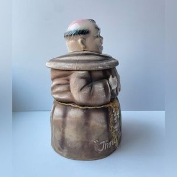 Vintage 1950s GiftCraft Monk “Thou Shalt Not Steal” Cookie Jar Collectible, 9.5” - Picture 3 of 5